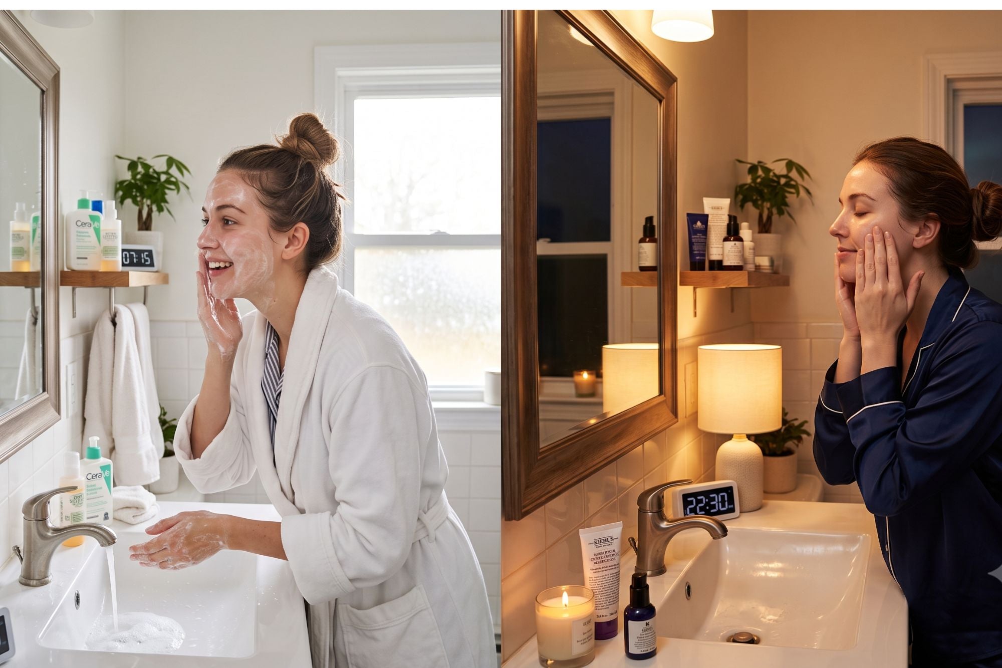 Diferencias entre limpieza facial por la mañana y por la noche: ¿son necesarias las dos?